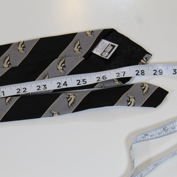 London 400 Western Michigan University Black/silver striped bronco mascot tie - Picture 2 of 8